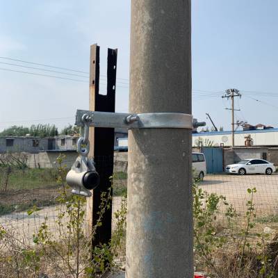 厂家镀锌扁铁杆用紧固夹具抱箍电力金具山东圣峰制造