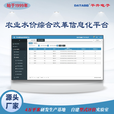 农业水价综合改革实施方案 水价综合信息化平台 节水增效管理软件