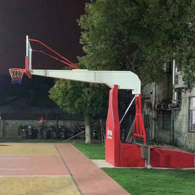 浙江衢州金伙伴体育 仿液压篮球架 室内外通用篮球架 地埋式方管篮球架