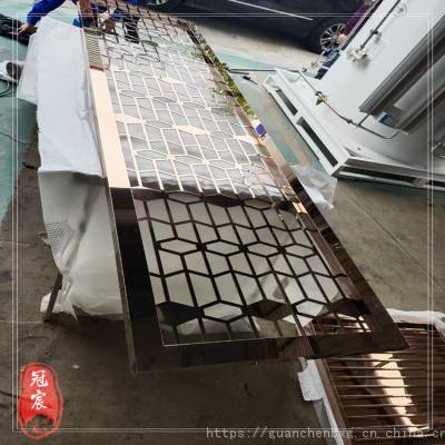 思明区售楼部不锈钢屏风加工安装 别墅玄关艺术玻璃隔断厂家定做