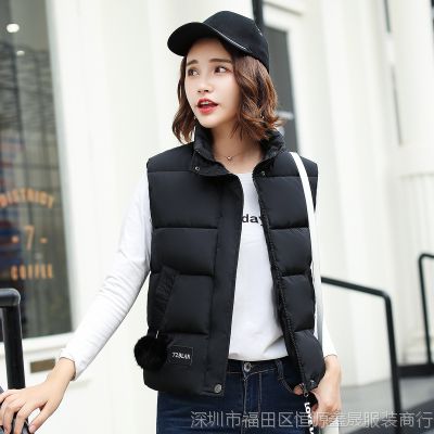 一件代发羽绒棉马甲女2018秋冬新款短款面包服韩版立领学生bf潮流