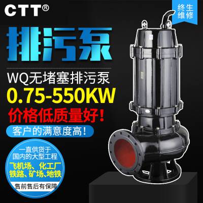 常用不堵塞铸铁WQ潜水污水泵150WQ250-22-30大功率排污潜水泵