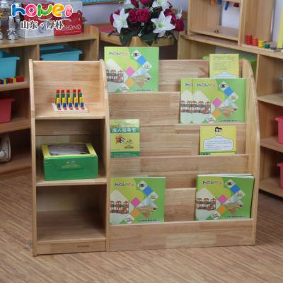 幼教用品批发 实木书架卡通幼儿园绘本展示图书柜