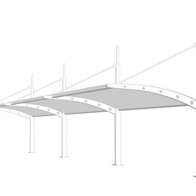 室外充电桩膜结构车棚 单车棚张拉膜 按需定制 款式多样
