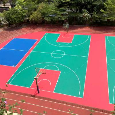 山东滨州塑胶篮球场丙烯酸修补橡胶球场建造
