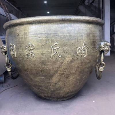 铸造寺庙铸铜大号香炉 祠堂铜水缸 东北寺庙铸铁水缸 荷花池水缸