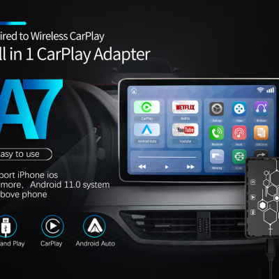 原车有线转无线Carplay盒 4 in 1 CP AA Adapter CP-A7