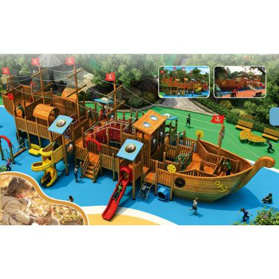 厂家直销景区公园海盗船游乐设备 幼儿园大型户外游乐玩具 木质海盗船生产厂家