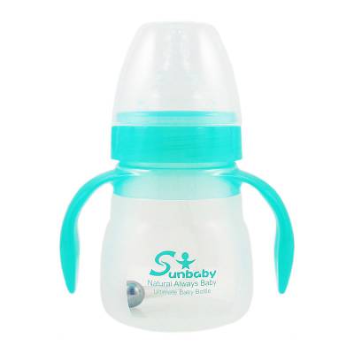 厂家批发宽口径婴儿硅胶奶瓶带手柄耐高温食品级奶瓶可定制