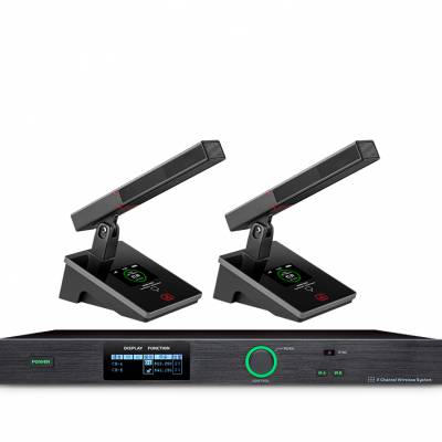 w22011d 2618d无线一拖二会议麦克风 一拖二无线鹅颈话筒