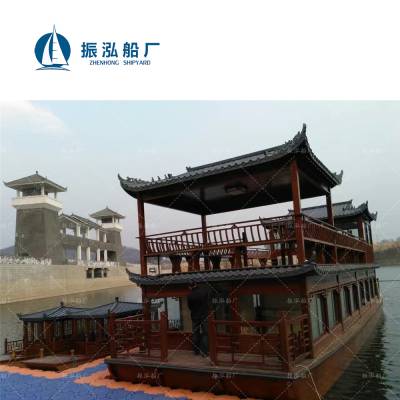 休闲观赏旅游船江南古风画舫船国内景区房船大型商业载客船
