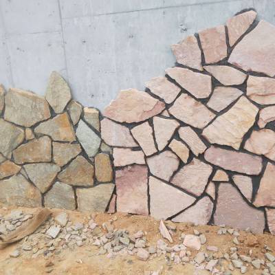 创盛石材不规则天然浆砌片石 景墙文化石贴面碎拼石铺地乱型