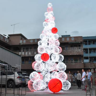 可收缩编程RGB圣诞树户外大型光雕圣诞产品华亦彩制作