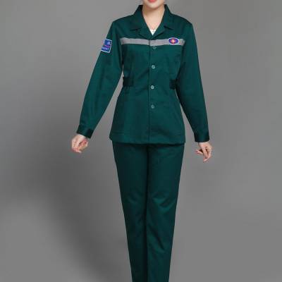 医院120急救服工作服装长袖冬装墨绿色男女急诊科医生服分体套装