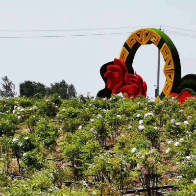 仿真植物墙仿真植物主营春节氛围绿雕喜迎春节主题