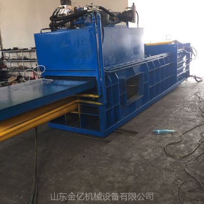淄博80卧式废纸打包机卧式塑料瓶易拉罐压块成型机小型打包机外形