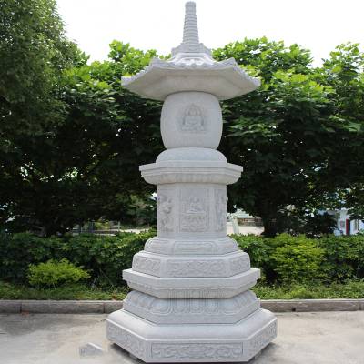 八角形石雕造像方塔中式 如来西藏寺庙石塔建筑价格