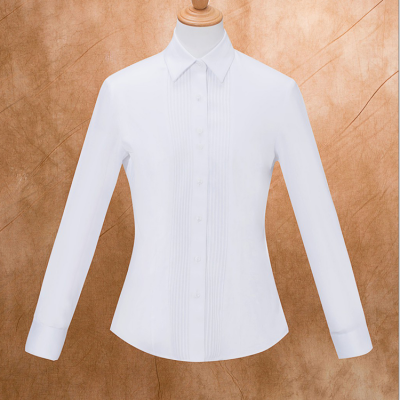 商务衬衫订做 行政夏装批发团购 mtv-162 白色弹力棉正规领长袖女衬衣