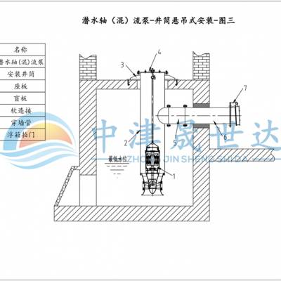 潜水轴流泵 晟世达泵业天津 可定制卧式立式井筒式浮筒式安装