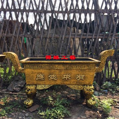 长方形平口铜铁香炉淮安土地庙庵堂香炉供应商