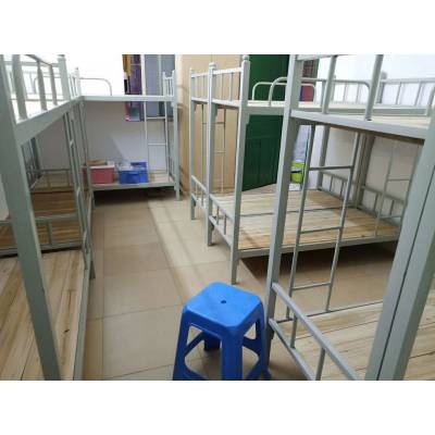 广西南宁上下铺铁架床生产 学生铁架床价格 双层铁架床安装