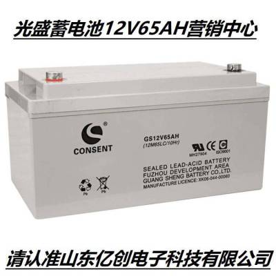 CONSENT蓄电池GS12V65AH光盛蓄电池12M65LC/20Hr UPS/EPS直流屏