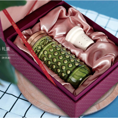 绿釉活瓷杯 西安乾唐轩代理茶杯 保健养生口杯配礼盒