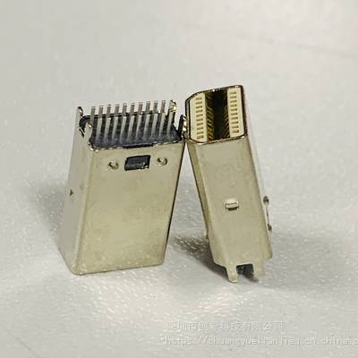 MINIDP夹板1.2/1.6公头DispalyPort高清接口插头 20P夹板插头 米黄耐温 镀镍
