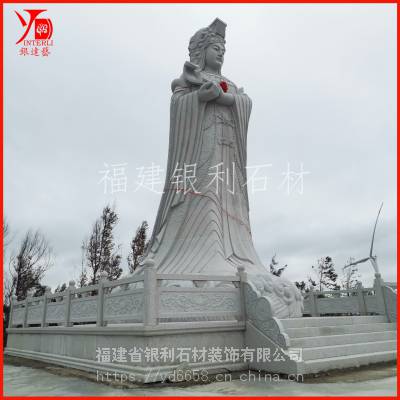 石雕妈祖花岗岩石材雕刻神像天上圣母天妃娘妈福建工厂定制安装