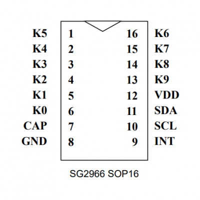 SG2966 十键触摸芯片 多键有效 IIC通讯