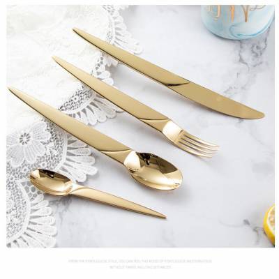 304不锈钢刀叉创意新品金色刀叉勺西式少女ins刀叉礼盒套装
