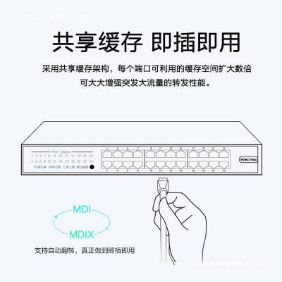 华三（H3C） Mini S1324-E 企业级24口千兆交换机 云管理非网管机