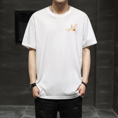 上海杨浦地摊服装批发服装尾货批发按斤称圆领棉青年男装短袖外贸尾货