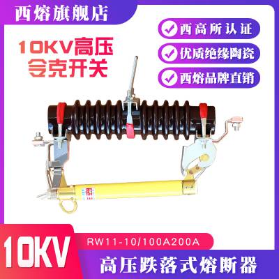 西熔10kv高压跌落式熔断器户外RW11-12/100A200A保险熔丝令克开关