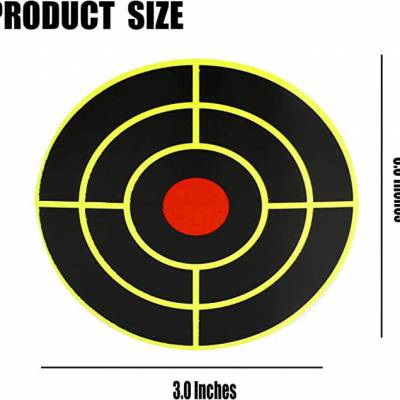跨境热销3英寸250个圆形黑色抢标射击运动训练靶纸自粘性靶纸批发