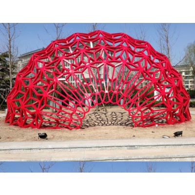 不锈钢扇形雕塑红色扇形不锈钢雕塑景观摆件