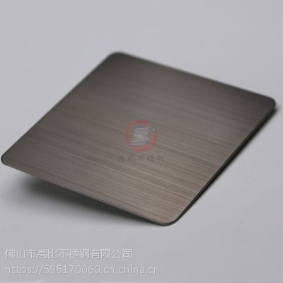 高比拉丝黑钛抗指纹不锈钢彩色板供应商 佛山不锈钢电镀厂价格
