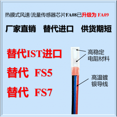 热膜式风速传感器芯片SXBW FA08，对标 ist fs5 fs7，热式探头