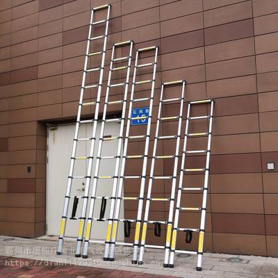 伸缩梯单面靠墙升降爬梯3.8米加厚铝合金直梯便携式折叠工程梯冀北