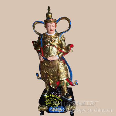 金刚杵韦陀天尊神像 镀金韦陀天佛像报价 宗教庙宇供奉神像 大型寺庙佛像批发