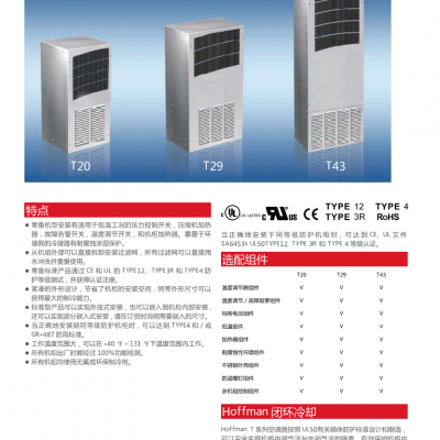 霍夫曼机柜空调，M33-0426-GW017，霍夫曼防爆机箱，玻璃纤维机柜