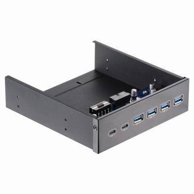 unestech20P转USB3.0光驱位前置面板Type-C/Type-A 4口HUB高速传输