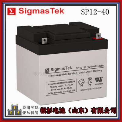 原装SigmasTek蓄电池SP12-40不间断UPS应急电源12V-40AH铅酸电池