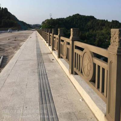 公路河坝桥梁水泥仿石混凝土景观栏杆 铸造石护栏围栏