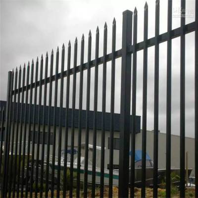 鸿宇筛网学校防爬围墙护栏 厂区铁艺栅栏 1.5米高蓝白色栏杆