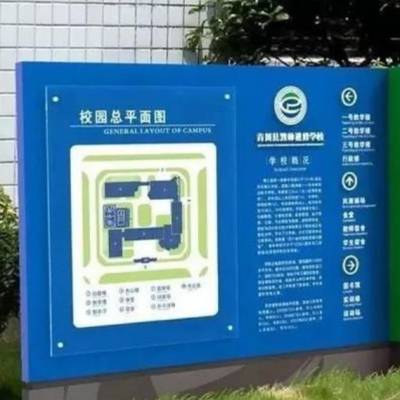 校园停车场导视牌 学校平面图标识牌 学校指路导向牌定制