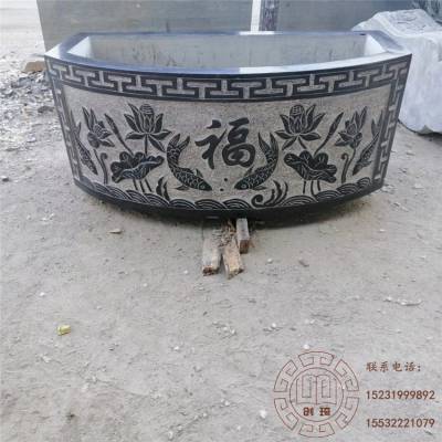仿古水缸 汉白玉水缸青石荷花缸 仿古水缸