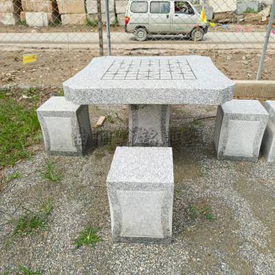 石桌石凳庭院花园家用户外头天然复古中式青石小圆形桌椅子大理石