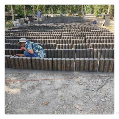 户外篱笆水泥仿木桩栅栏 树桩石隔断花坛水泥预制圆木桩