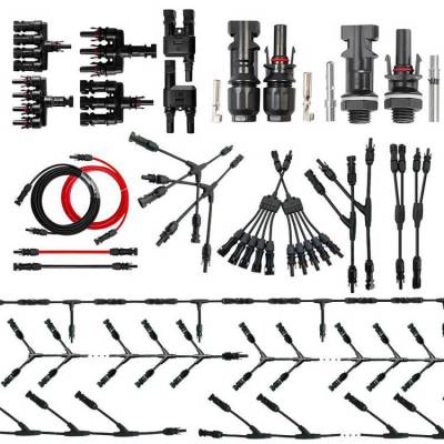 TUV认证太阳能光伏板连接器汇流并网配电箱接延长线束兼容mc4接头